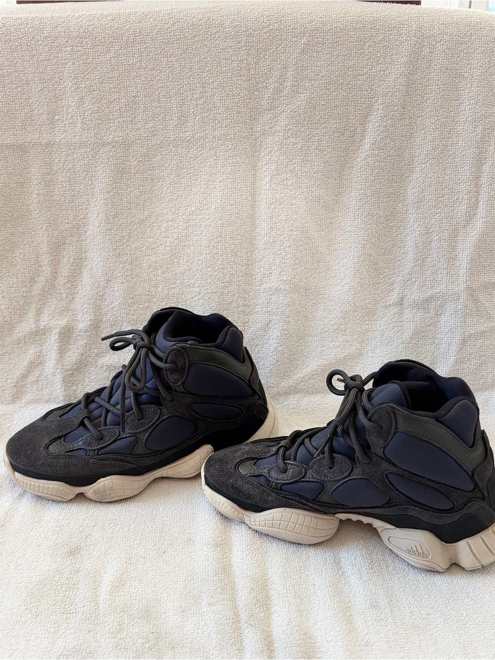 Yeezy High-Top Sneakers in Black and Cream